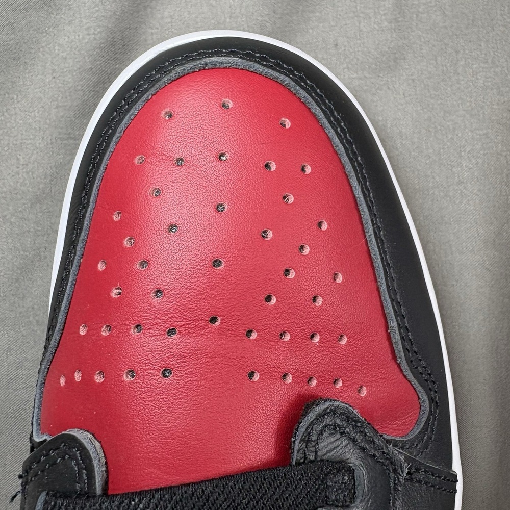 Jordan Air Jordan 1 Low Men's Low Top Leather Lace-Up Basketball Black/Red 10.5 - Picture 8 of 14